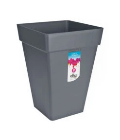 Elho Kunststoff-Blumentopf Loft Urban, Eckig, Anthrazit