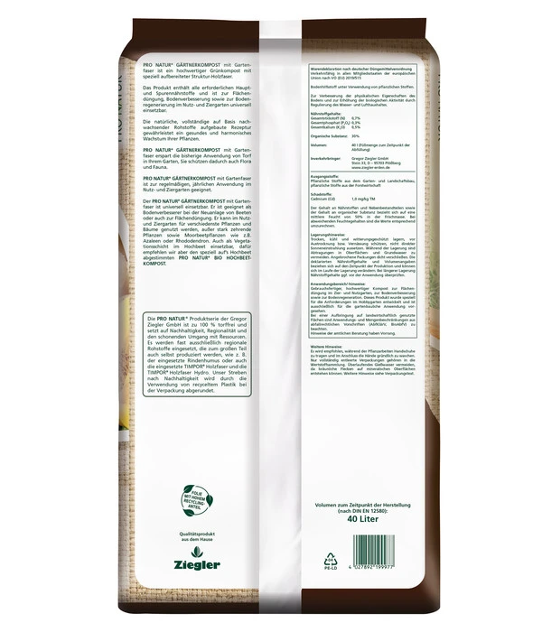 Ziegler Pro Natur Gärtnerkompost, 48 X 40 Liter 3 Ziegler Pro Natur Gärtnerkompost, 48 X 40 Liter – Bild 3