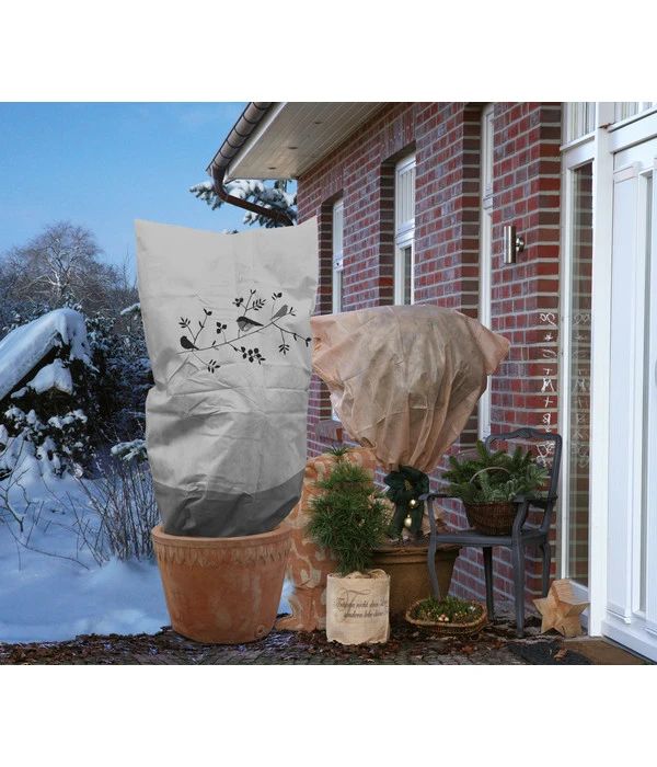 Videx XL-Vlieshaube Vogelzweig, Grau, Ca. B120/H180 Cm 2 Videx XL-Vlieshaube Vogelzweig, Grau, Ca. B120/H180 Cm – Bild 2