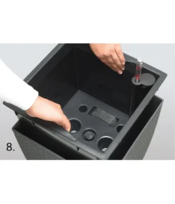 Dehner Kunststoff-Flechttopf Dallas, Quadratisch -Pflanzen Promotion Geschäft 2460004 2460020 WE DE 009 EmsaKunststofftopf36x36cm