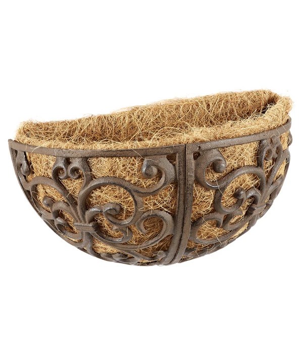 Dehner Gusseisen-Wandtopf, Ca. B29,5/H16,2/T16,2 Cm, Halbrund 1 Dehner Gusseisen-Wandtopf, Ca. B29,5/H16,2/T16,2 Cm, Halbrund