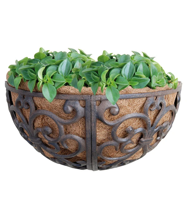 Dehner Gusseisen-Wandtopf, Ca. B29,5/H16,2/T16,2 Cm, Halbrund 3 Dehner Gusseisen-Wandtopf, Ca. B29,5/H16,2/T16,2 Cm, Halbrund – Bild 3