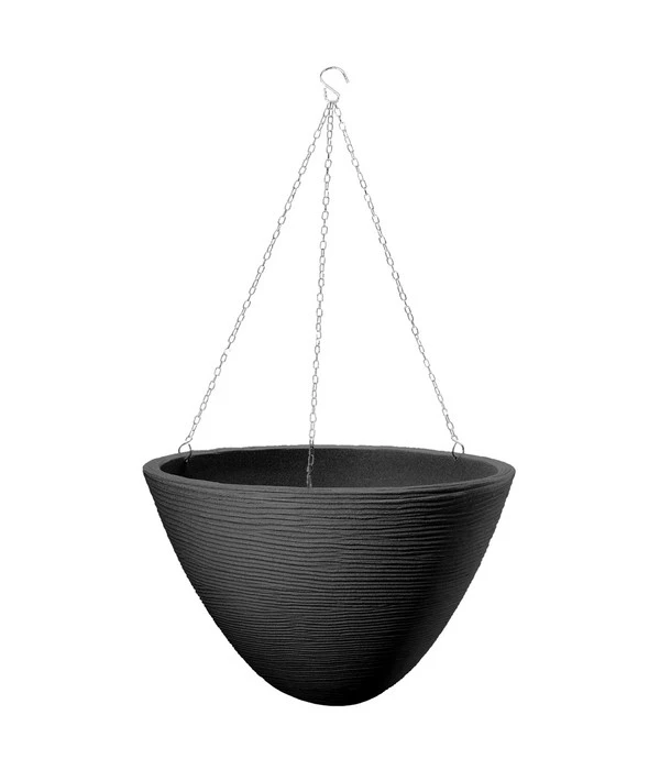 Kunststoff-Hängeampel San Diego, Rund, Dunkelgrau, Ca. Ø33/H25 Cm 1 Kunststoff-Hängeampel San Diego, Rund, Dunkelgrau, Ca. Ø33/H25 Cm