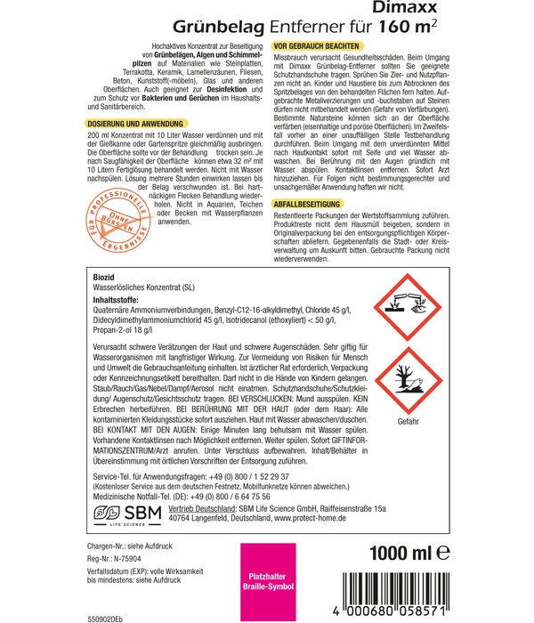 PROTECT HOME Dimaxx Grünbelag Entferner, 1 L 2 PROTECT HOME Dimaxx Grünbelag Entferner, 1 L – Bild 2