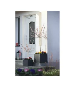 Dehner Kunststoff-Blumenkübel Palermo, Anthrazit -Pflanzen Promotion Geschäft 3728110 WE MO 001 KunststoffTopfKubusAnthrazitBlumenkuebelBlumentopfKubus