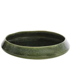 Dehner Keramik-Schale Linn, Rund, Dunkelgrün, Ca. Ø34 Cm