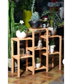 Dobar Blumenregal 7-flächig, 31 X 97 X 87 Cm, Natur -Pflanzen Promotion Geschäft 4154902 WE MO 002 Blumenregal7flaechignaturDobar