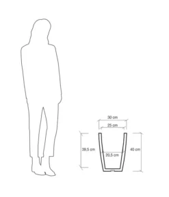 Farmet Kunststoff-Topf-Set Hydra, Konisch, Anthrazit, 2-teilig -Pflanzen Promotion Geschäft 4183182 WE DE 004 HYDRARunderPflanzkuebelDurchmesser30cm40cmhochDUNKELANTHRAZIT