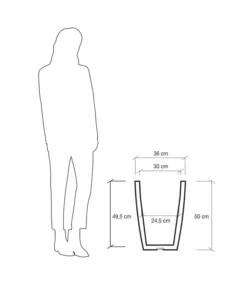 Farmet Kunststoff-Topf-Set Hydra, Konisch, Anthrazit, 2-teilig -Pflanzen Promotion Geschäft 4183653 WE DE 004 HYDRARunderPflanzkuebelDurchmesser36cm50cmhochDUNKELANTHRAZIT