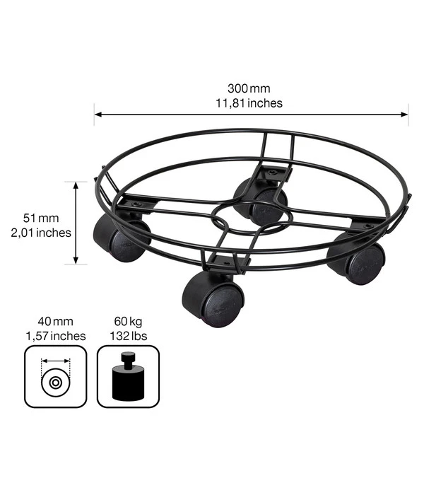 Wagner Pflanzenroller Draht, Ø 30 Cm, Schwarz 4 Wagner Pflanzenroller Draht, Ø 30 Cm, Schwarz – Bild 4