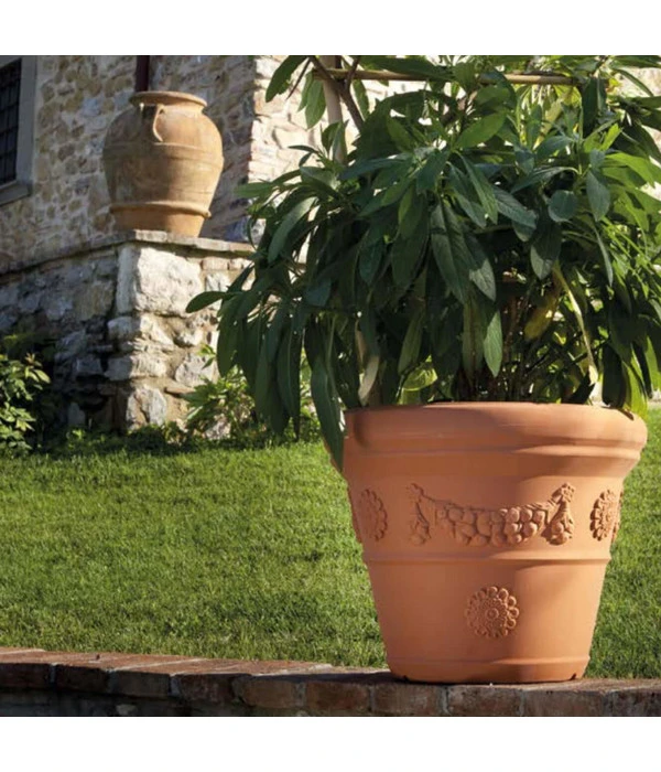 Farmet Kunststoff-Pflanzkübel Festonato, Rund, Terrakotta 2 Farmet Kunststoff-Pflanzkübel Festonato, Rund, Terrakotta – Bild 2