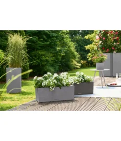 LECHUZA® Kunststoff-Kasten Balconera Stone -Pflanzen Promotion Geschäft 4318606 4318614 WE MO 001 LechuzaKunststoffBalkonkastenBalconeraStonePflanzkastenBlumenkasten