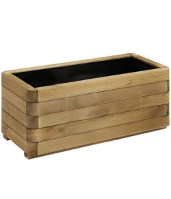 Holz-Pflanzkasten, Ca. B90/H35/T40 Cm, Braun
