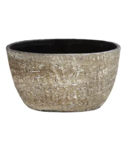 Dehner Keramik-Jardiniere Lana, Oval, Braun, Ca. B30/H17/15 Cm