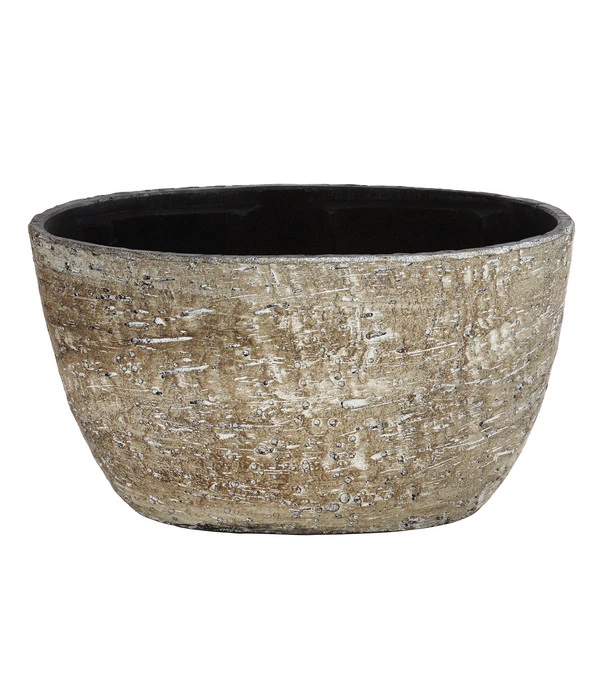 Dehner Keramik-Jardiniere Lana, Oval, Braun, Ca. B30/H17/15 Cm 1 Dehner Keramik-Jardiniere Lana, Oval, Braun, Ca. B30/H17/15 Cm
