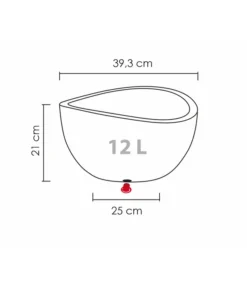 Scheurich Kunststoff-Topf Wave Globe, Rund, Ca. Ø39,3/H21 Cm -Pflanzen Promotion Geschäft 4498150 WE BG 001 ScheurichTopfWaveGlobe