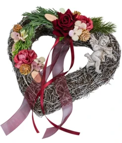 Grabgesteck Eva, Herzförmig, Rot, Ca. B25/H10/T25 Cm