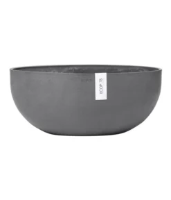 Ecopots Kunststoff-Schale Sofia Mit Wassersystem, Oval, Grau, Ca. B43/H17,5/T25 Cm