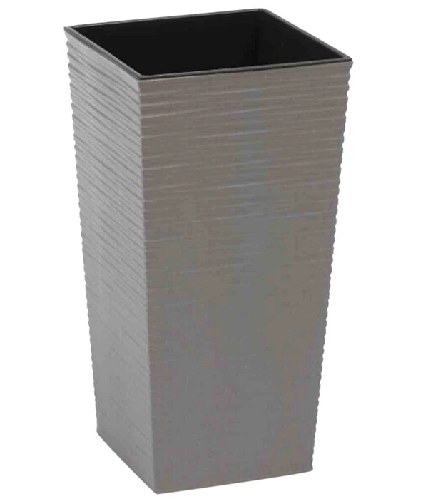 Siena Garden Kunststoff-Topf-Set ECO Nizza, Konisch, Grau, Ca. B25/H46,5/T25 & B30/H57/T30 Cm, 2-teilig 2 Siena Garden Kunststoff-Topf-Set ECO Nizza, Konisch, Grau, Ca. B25/H46,5/T25 & B30/H57/T30 Cm, 2-teilig – Bild 2