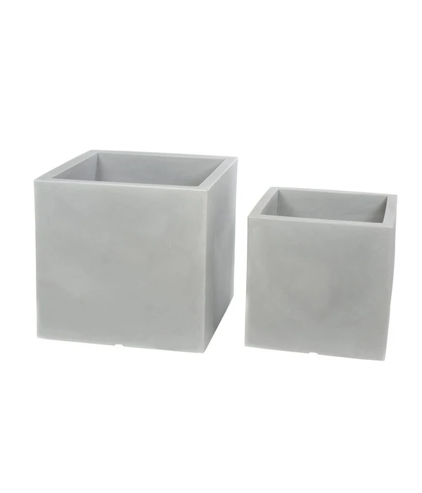 Farmet Kunststoff-Topf-Set Atlantis, Quadratisch, Grau, 2-teilig 1 Farmet Kunststoff-Topf-Set Atlantis, Quadratisch, Grau, 2-teilig