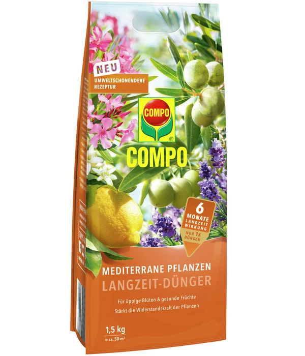 COMPO Mediterraner Pflanzen Langzeit-Dünger, 1,5 Kg 1 COMPO Mediterraner Pflanzen Langzeit-Dünger, 1,5 Kg