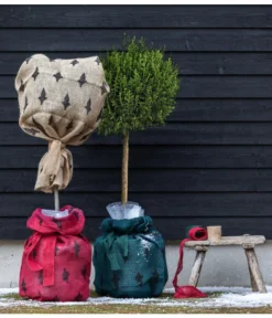 Dehner Pflanzen-Isolierfolie -Pflanzen Promotion Geschäft 6798649 6798656 6798664 WE MO 003 WinterschutzJutesackmitDekor