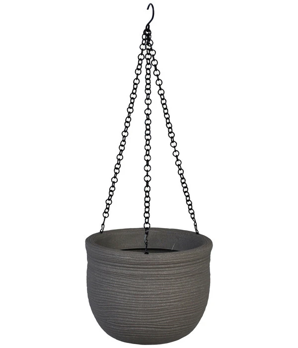 Vasar Kunststoff-Hängeampel Mit Rillen Ghisa, Rund, Dunkelgrau, Ca. Ø25/H19 Cm 1 Vasar Kunststoff-Hängeampel Mit Rillen Ghisa, Rund, Dunkelgrau, Ca. Ø25/H19 Cm