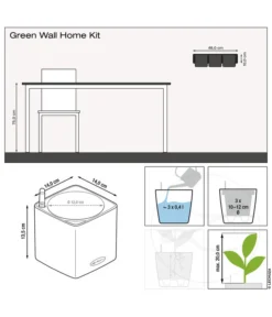 LECHUZA® CUBE Color Green Wall Home Kit, Ca. B48/H14/T15 Cm -Pflanzen Promotion Geschäft 6963037 6963045 WE FS 003 GreenWallHomeKit