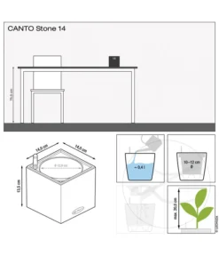 LECHUZA® Kunststoff-Topf Canto Stone, Eckig, Ca. B14/H13,5/T14 Cm 6 LECHUZA® Kunststoff-Topf Canto Stone, Eckig, Ca. B14/H13,5/T14 Cm -Pflanzen Promotion Geschäft 6963136 WE IG 001 LechuzaCantoStone14