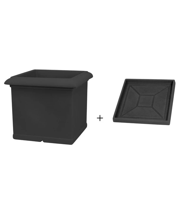 Farmet New Kunststoff-Topf, Quadratisch, Inkl. Untersetzer 1 Farmet New Kunststoff-Topf, Quadratisch, Inkl. Untersetzer