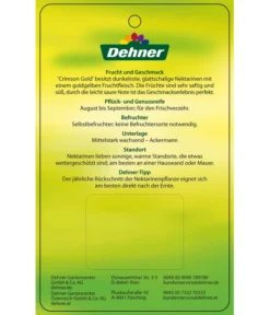 Nektarine 'Crimson Gold' -Pflanzen Promotion Geschäft 7626005 NektarineCrimsonGold Etikett 2