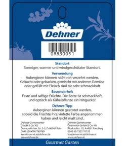 Dehner Gourmet Garten Aubergine, Veredelt -Pflanzen Promotion Geschäft 8830051 GGAubergineCarmen Etikett 2