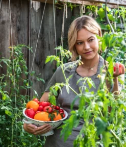 Ochsenherztomate 'Fleurette' 9 Ochsenherztomate 'Fleurette' -Pflanzen Promotion Geschäft WE MO 001 Ernte Tomate 04